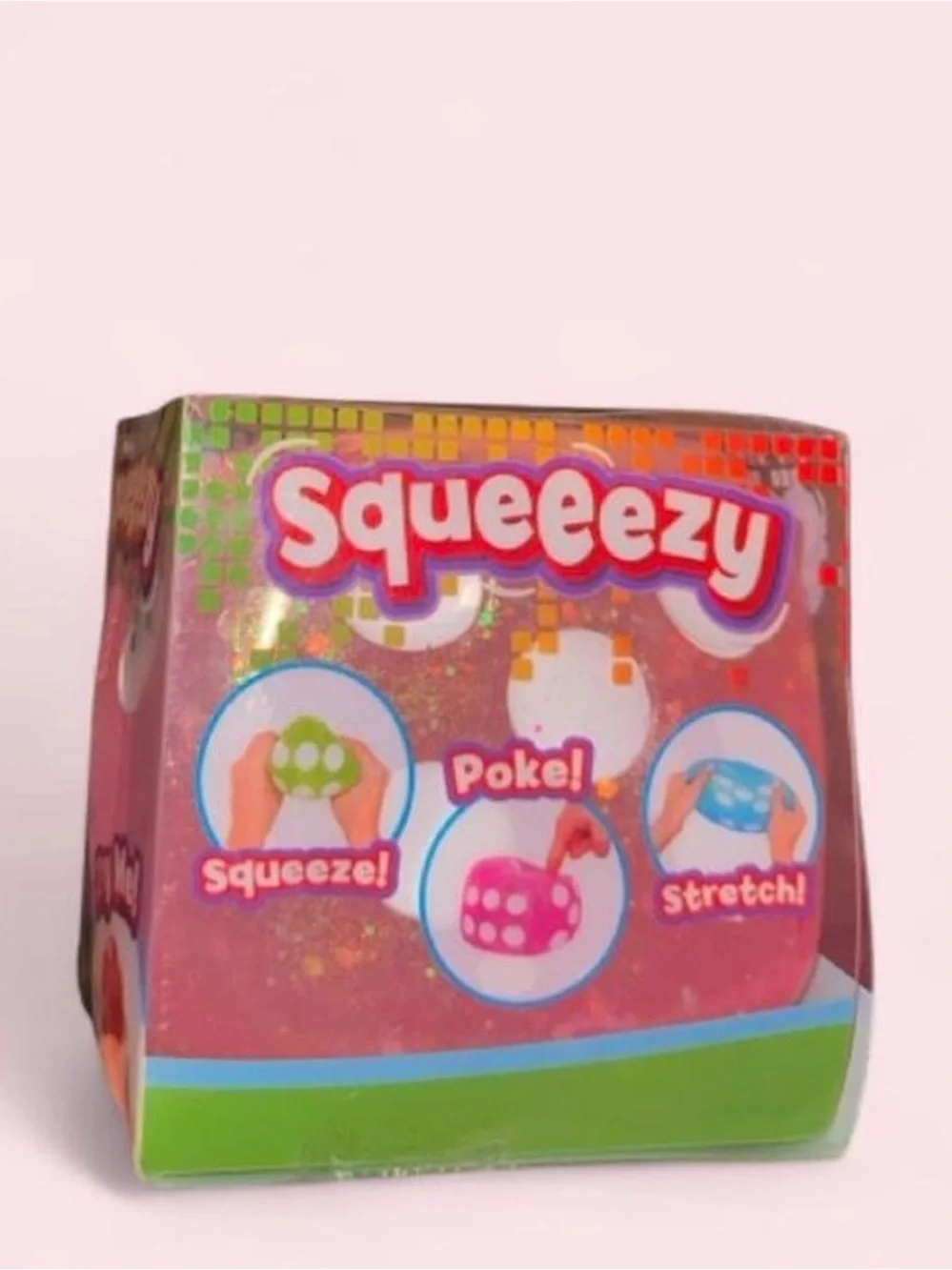 Squishy Glitter Dice - Pink